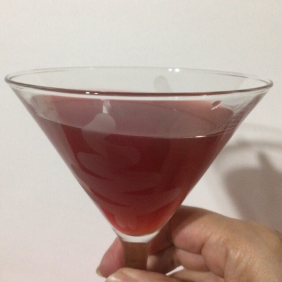 Two (2) Etched Christmas Tree Design 8.5 oz. Martini Glasses - Picture 2 of 9